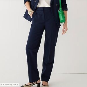 J. Crew Kate straight-leg pant bi-stretch cotton blend Navy Blue NWOT size 10P